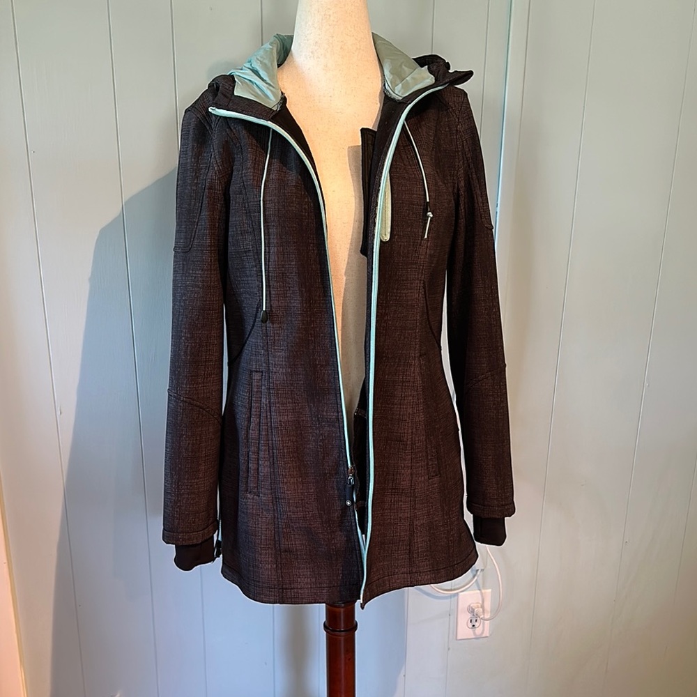 Black Trench Coat with Hood and Elastic Cuffs